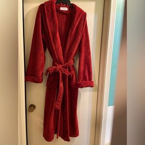Restoration Hardware Luxury Plush Long Robe Red Soft Fluffy Unisex L